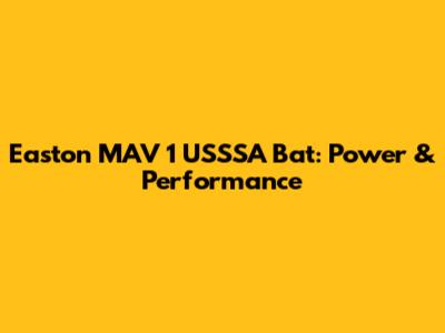 Easton MAV 1 USSSA Bat: Power & Performance