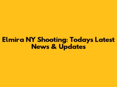 Elmira NY Shooting: Today's Latest News & Updates