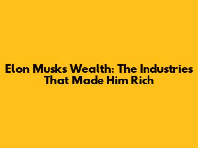 Elon Musk's Wealth: The Industries That Made Him Rich