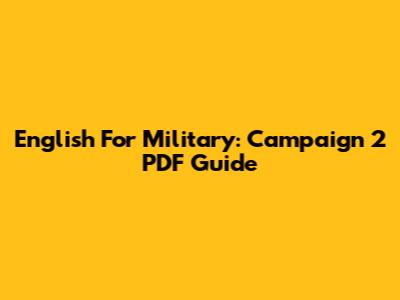 English For Military: Campaign 2 PDF Guide