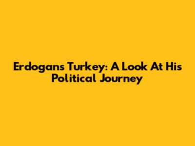 Erdogan's Turkey: A Look At His Political Journey
