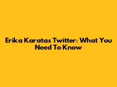 Erika Karata's Twitter: What You Need To Know
