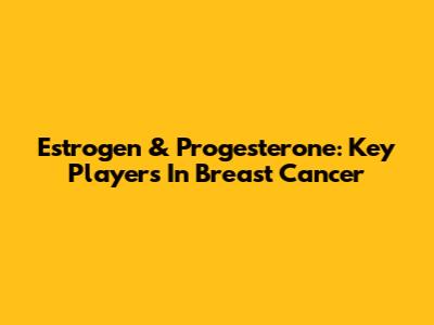 Estrogen & Progesterone: Key Players In Breast Cancer