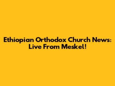 Ethiopian Orthodox Church News: Live From Meskel!