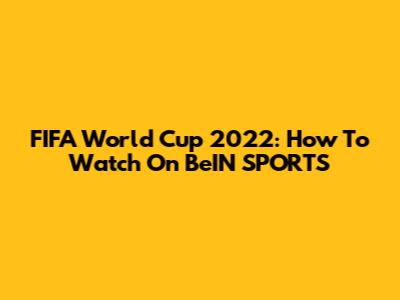 FIFA World Cup 2022: How To Watch On BeIN SPORTS