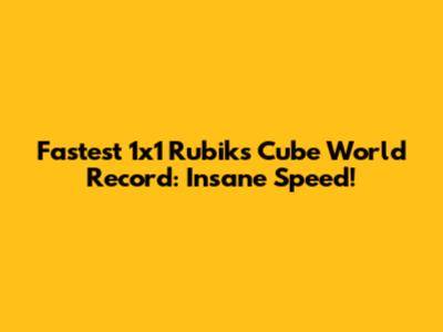 Fastest 1x1 Rubik's Cube World Record: Insane Speed!