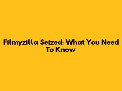 Filmyzilla Seized: What You Need To Know
