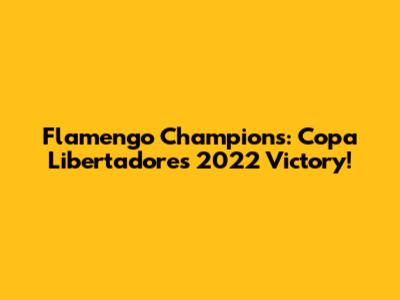 Flamengo Champions: Copa Libertadores 2022 Victory!