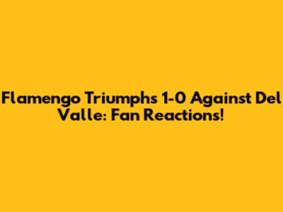 Flamengo Triumphs 1-0 Against Del Valle: Fan Reactions!