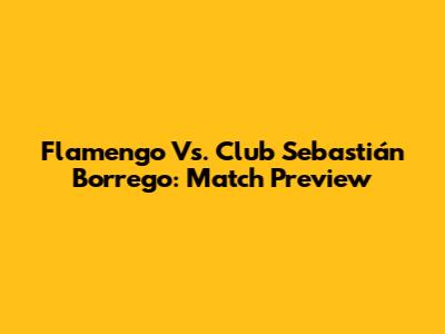 Flamengo Vs. Club Sebastián Borrego: Match Preview