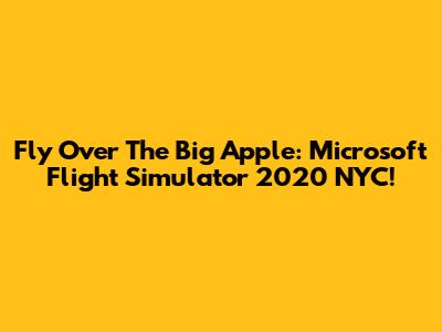 Fly Over The Big Apple: Microsoft Flight Simulator 2020 NYC!