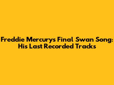 Freddie Mercury's Final Swan Song: His Last Recorded Tracks