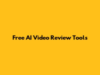 Free AI Video Review Tools