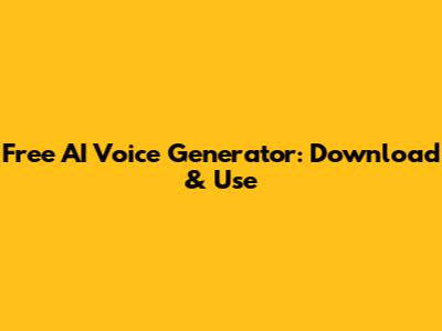 Free AI Voice Generator: Download & Use