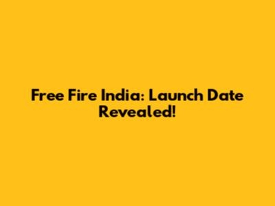 Free Fire India: Launch Date Revealed!