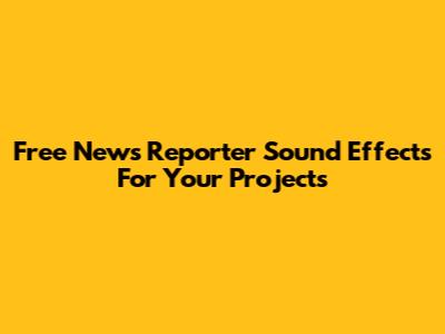Free News Reporter Sound Effects For Your Projects