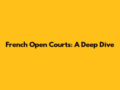 French Open Courts: A Deep Dive