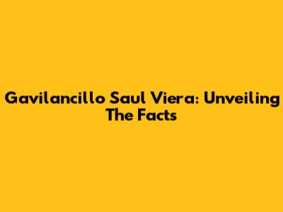 Gavilancillo Saul Viera: Unveiling The Facts