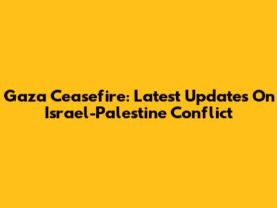 Gaza Ceasefire: Latest Updates On Israel-Palestine Conflict
