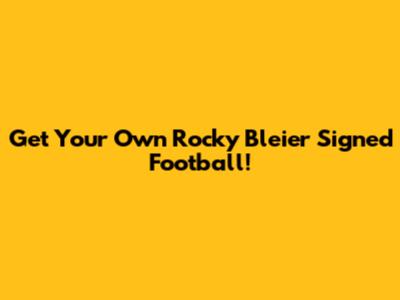 Get Your Own Rocky Bleier Signed Football!