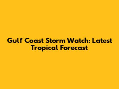 Gulf Coast Storm Watch: Latest Tropical Forecast