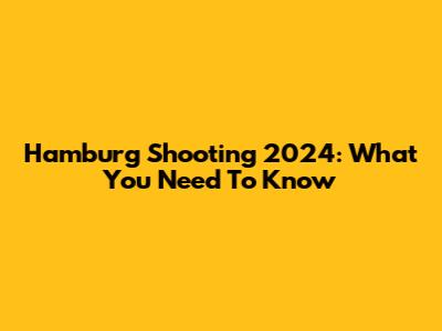 Hamburg Shooting 2024: What You Need To Know