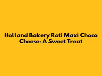 Holland Bakery Roti Maxi Choco Cheese: A Sweet Treat