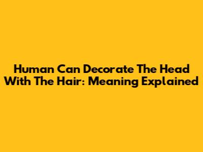 Human Can Decorate The Head With The Hair: Meaning Explained