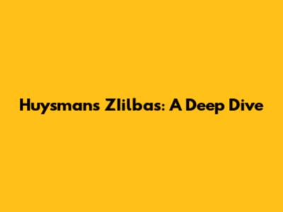 Huysmans' ZIilbas: A Deep Dive
