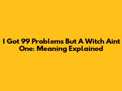 I Got 99 Problems But A Witch Ain't One: Meaning Explained