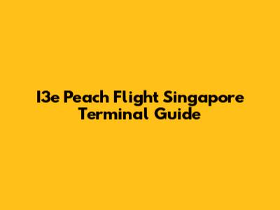 I3e Peach Flight Singapore Terminal Guide