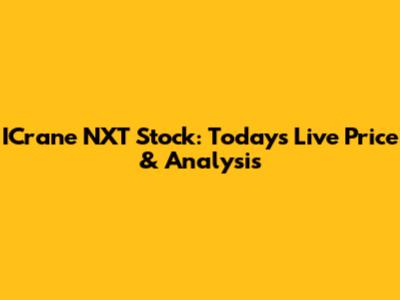 ICrane NXT Stock: Today's Live Price & Analysis