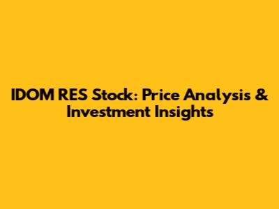 IDOM RES Stock: Price Analysis & Investment Insights