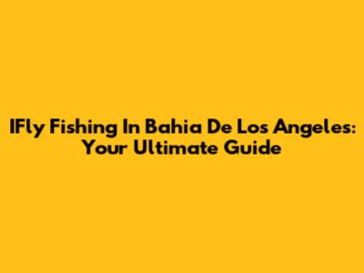 IFly Fishing In Bahia De Los Angeles: Your Ultimate Guide