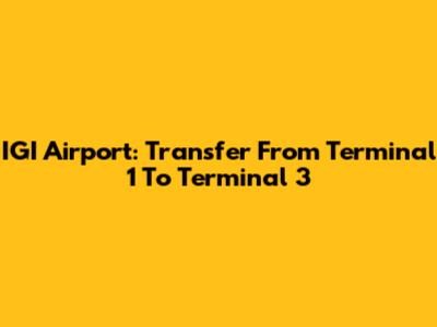 IGI Airport: Transfer From Terminal 1 To Terminal 3