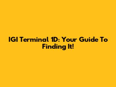 IGI Terminal 1D: Your Guide To Finding It!