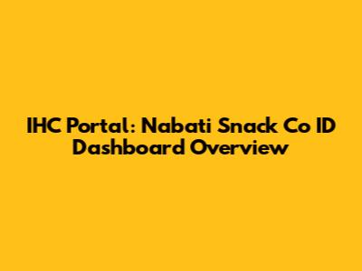 IHC Portal: Nabati Snack Co ID Dashboard Overview