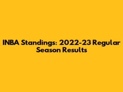 INBA Standings: 2022-23 Regular Season Results