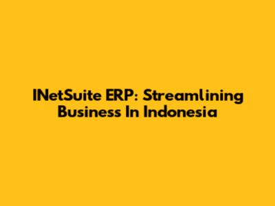 INetSuite ERP: Streamlining Business In Indonesia