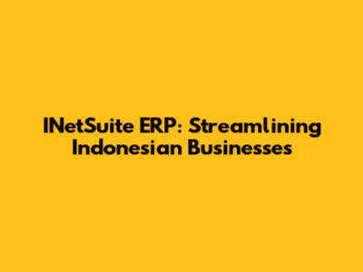 INetSuite ERP: Streamlining Indonesian Businesses