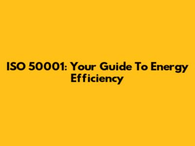 ISO 50001: Your Guide To Energy Efficiency