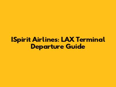 ISpirit Airlines: LAX Terminal Departure Guide
