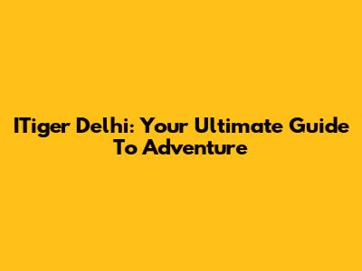 ITiger Delhi: Your Ultimate Guide To Adventure