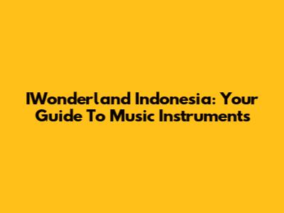 IWonderland Indonesia: Your Guide To Music Instruments