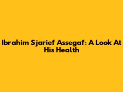 Ibrahim Sjarief Assegaf: A Look At His Health