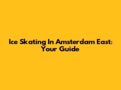 Ice Skating In Amsterdam East: Your Guide