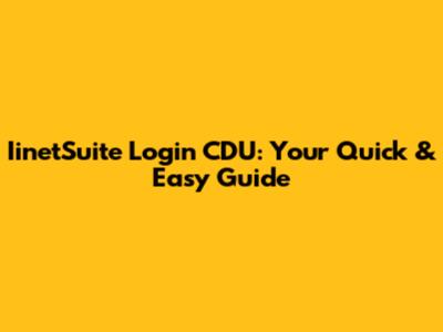 IinetSuite Login CDU: Your Quick & Easy Guide