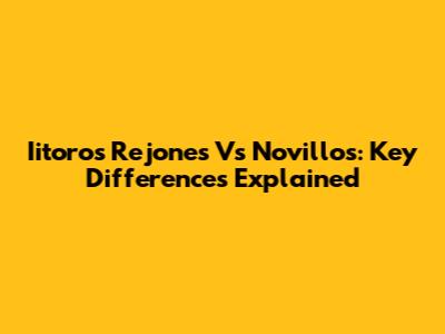 Iitoros Rejones Vs Novillos: Key Differences Explained