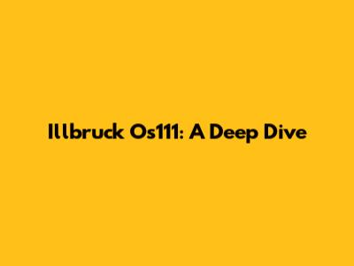 Illbruck Os111: A Deep Dive