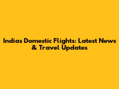 India's Domestic Flights: Latest News & Travel Updates